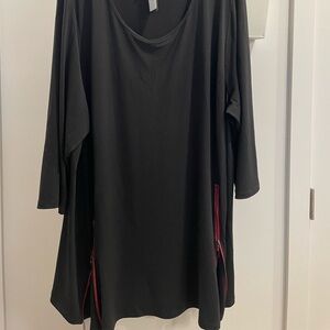 Black Blouse/Red Zippers